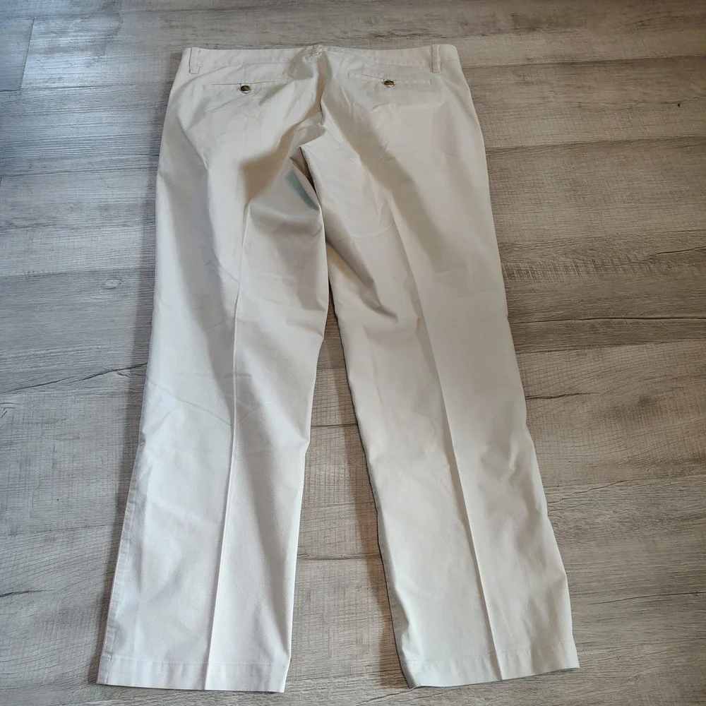 Bonobos Mens Straight Leg‎ Chino Pants 35x28 Off-White Stone Flat Front Casual